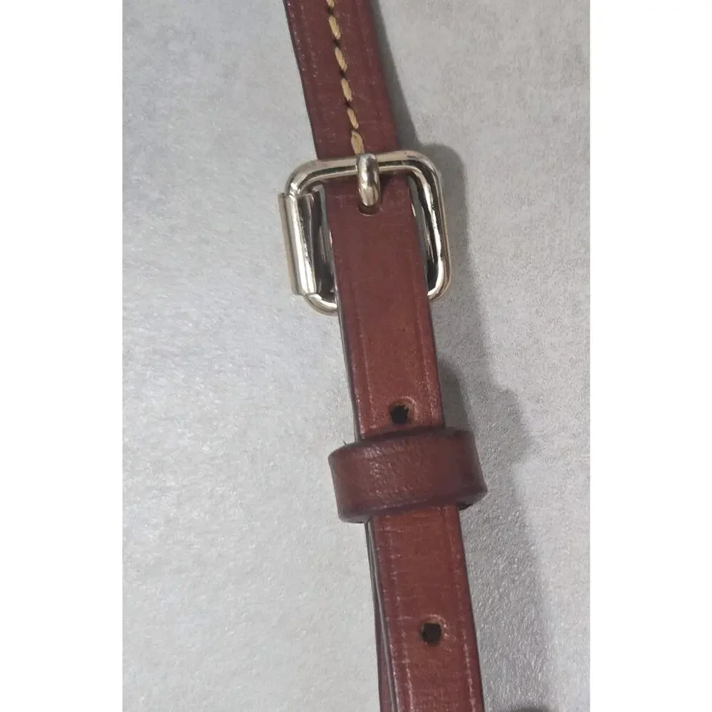 Dooney & Bourke Navy Crossbody Bag with Zip Closure Adjustable Strap Gold - Picture 4 of 12